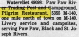 Faws Drive-In - Apr 1986 Ad (newer photo)